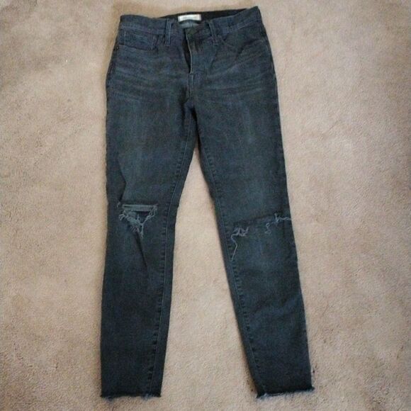 Madewell Distressed 9 Inch Rise Skinny Jeans - Picture 1 of 11